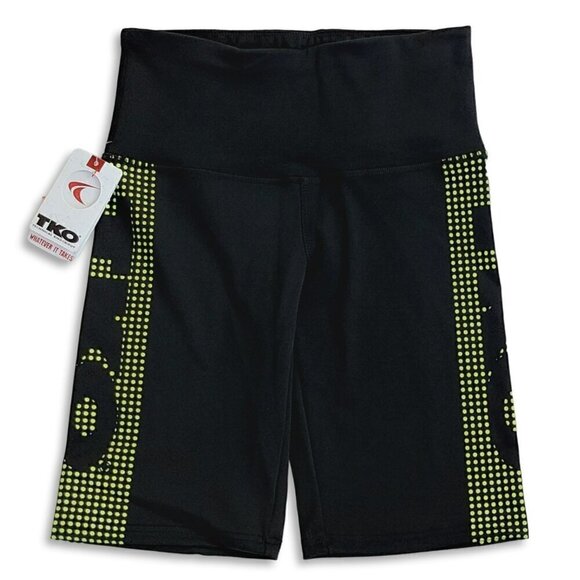 NWT TKO Women's Moisture Wicking Neon Logo Cycling Biker Shorts - Picture 4 of 4